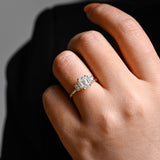 Stunning 1.0 - 2.0 CT Emerald Moissanite Engagement Ring with Three Stone Design 4