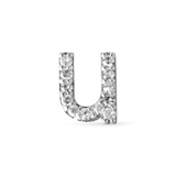 0.20 CT Round Moissanite Diamond Initial Asymmetric Necklace in Solid Gold 22