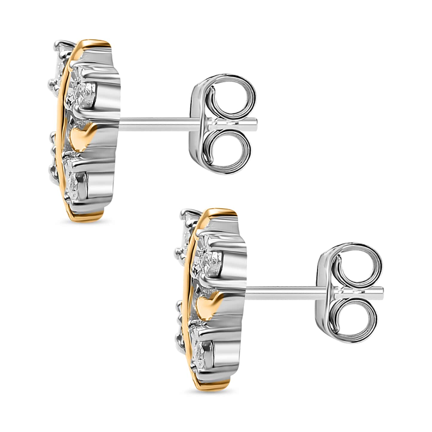Round Cut Cubic Zirconia in 925 Sterling Silver Earrings 5