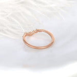 Stunning 0.15 TCW Marquise & Round Stones Curved Wedding Bands 3
