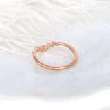 Stunning 0.15 TCW Marquise & Round Stones Curved Wedding Bands 3