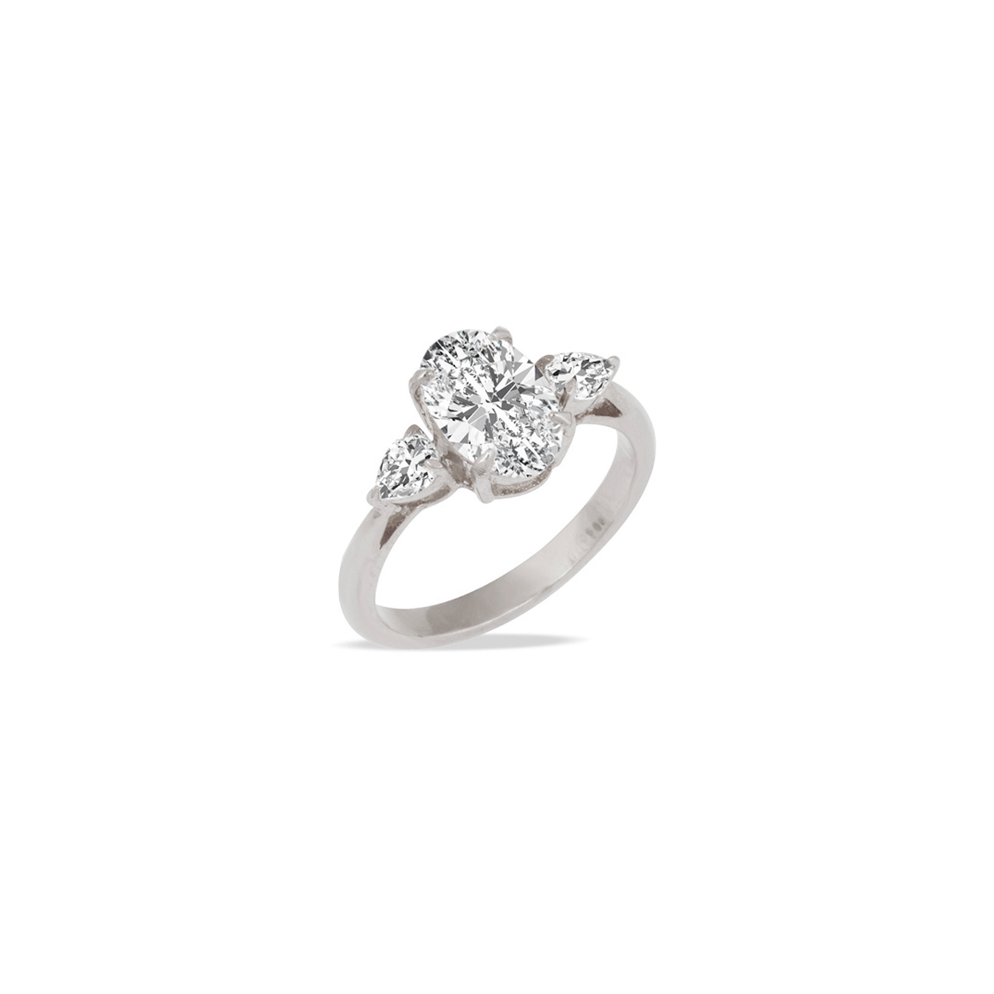 Stunning 2.0 CT Oval Moissanite Engagement Ring with Three Stone Design 5