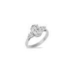 Stunning 2.0 CT Oval Moissanite Engagement Ring with Three Stone Design 5