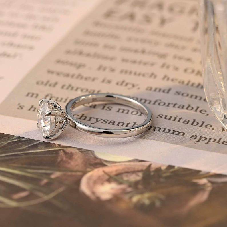 Stunning 2.0 CT Round Moissanite Engagement Ring with Solitaire Design 3
