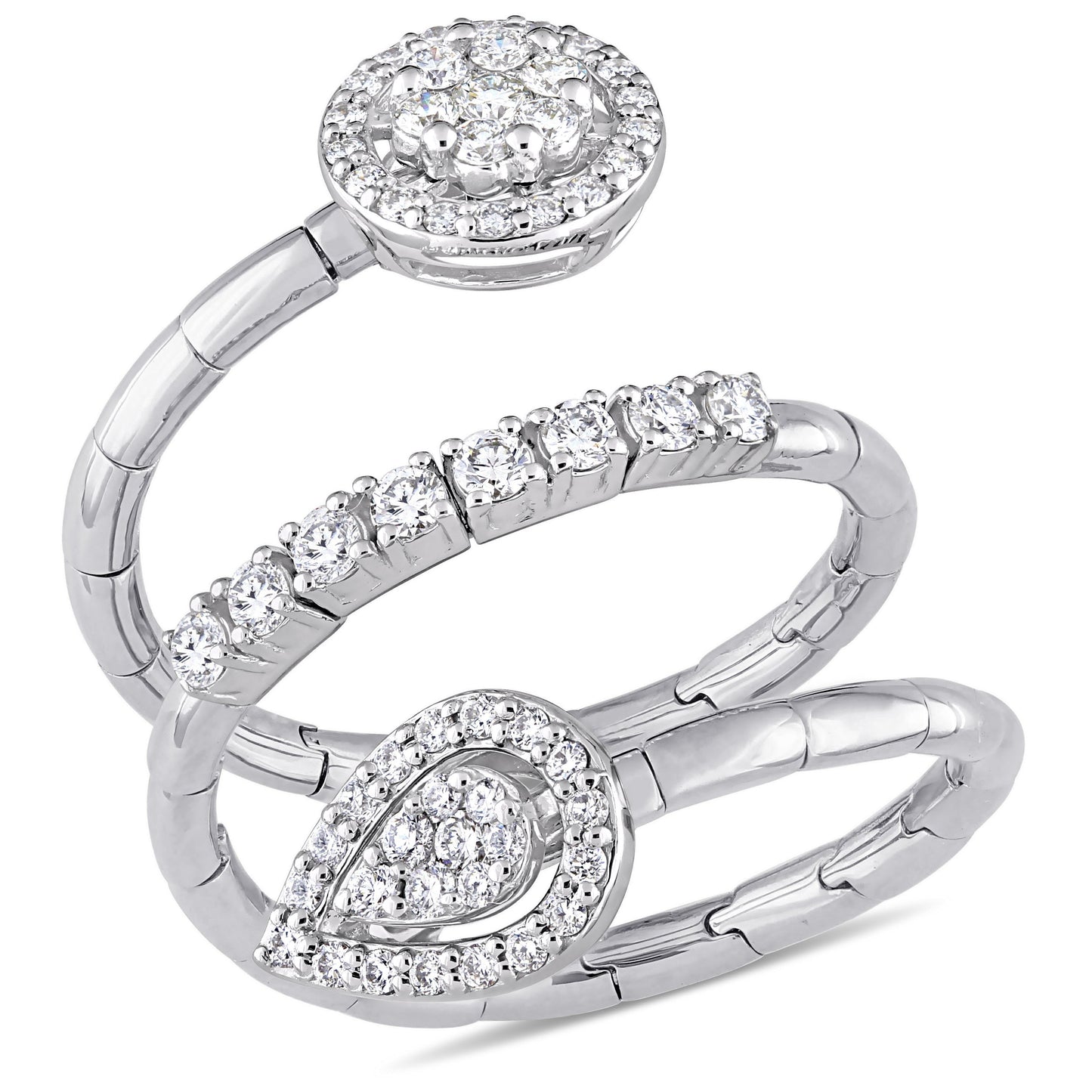 Round Cut Cubic Zirconia in 925 Sterling Silver Wedding Bands 1
