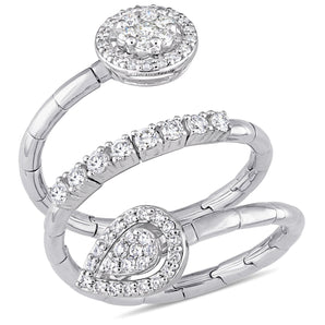 Round Cut Cubic Zirconia in 925 Sterling Silver Wedding Bands