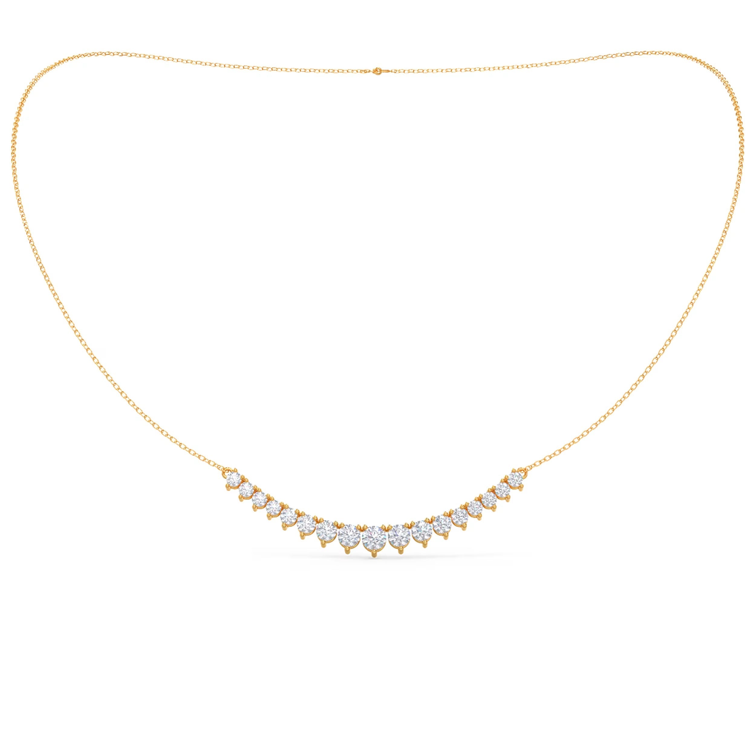 0.40 TCW Round Moissanite Diamond Mini Choker Necklace in Solid Gold 5