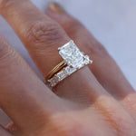 Stunning 0.40 TCW Emerald Moissanite Stones Half Eternity Wedding Band 3