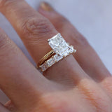 Stunning 0.40 TCW Emerald Moissanite Stones Half Eternity Wedding Band 3