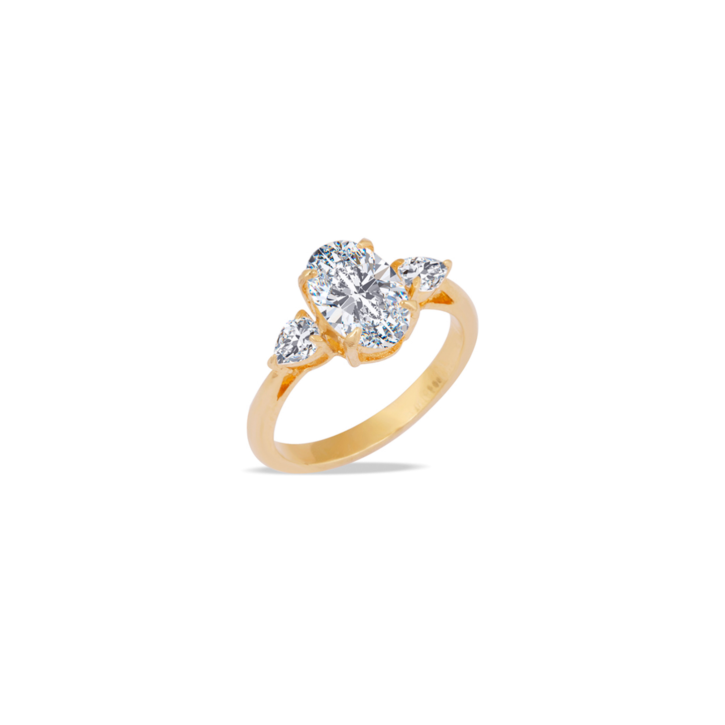 Stunning 2.0 CT Oval Moissanite Engagement Ring with Three Stone Design 4