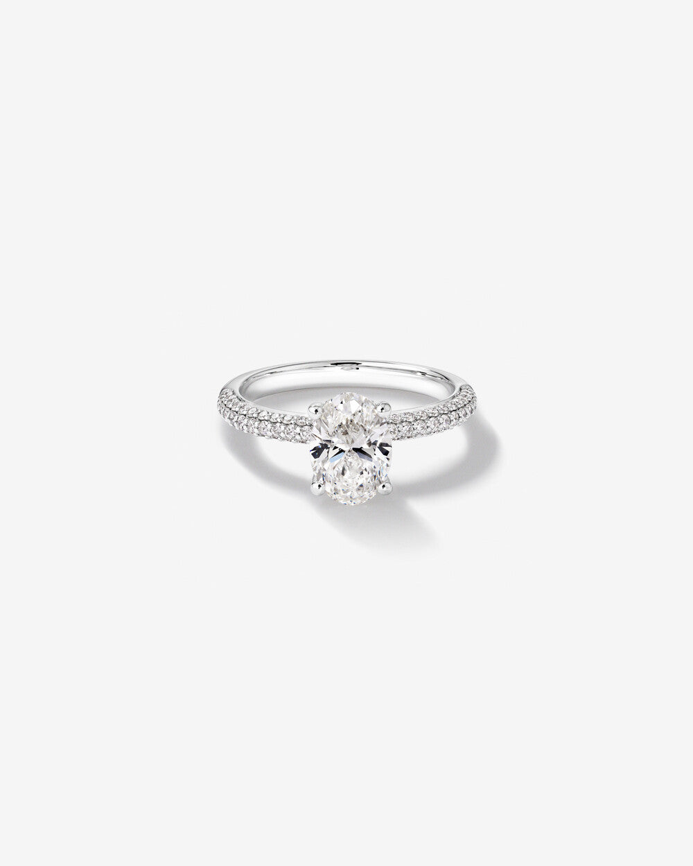 Stunning 1.95 CT Oval Moissanite Engagement Ring with Pave and Hidden HaloDesign 1