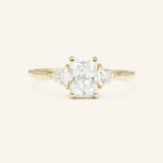 Stunning 1 CT Radiant Moissanite Engagement Ring With Three Stone Design 1