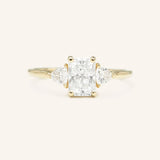 Stunning 1 CT Radiant Moissanite Engagement Ring With Three Stone Design 1