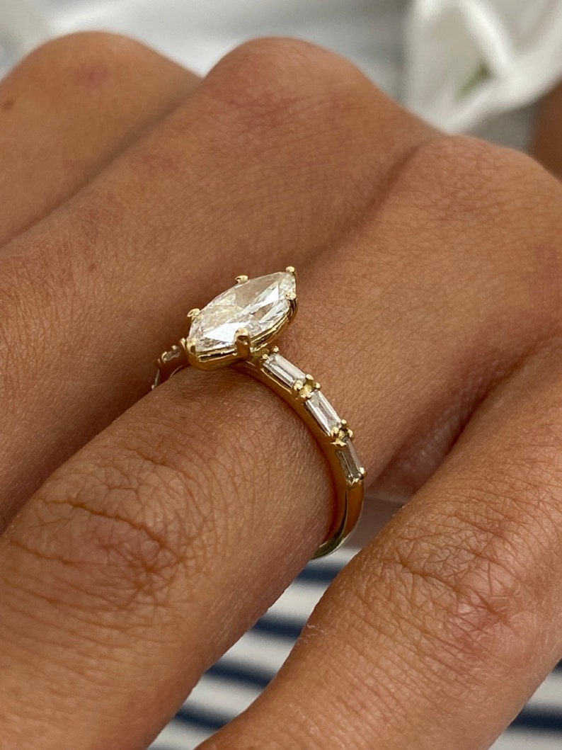 Stunning 2.0 CT Round Moissanite Engagement Ring with Dainty Pave Design 3