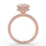 Stunning 2.0 CT Round Moissanite Engagement Ring with Double Hidden Halo & Pave Design 9