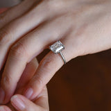 Stunning 1.0 - 2.0 CT Emerald Moissanite Engagement Ring With Cathedral Design 4