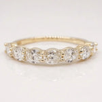 Stunning 0.4 TCW Oval Moissanite Stones in Half Eternity Wedding Band 1