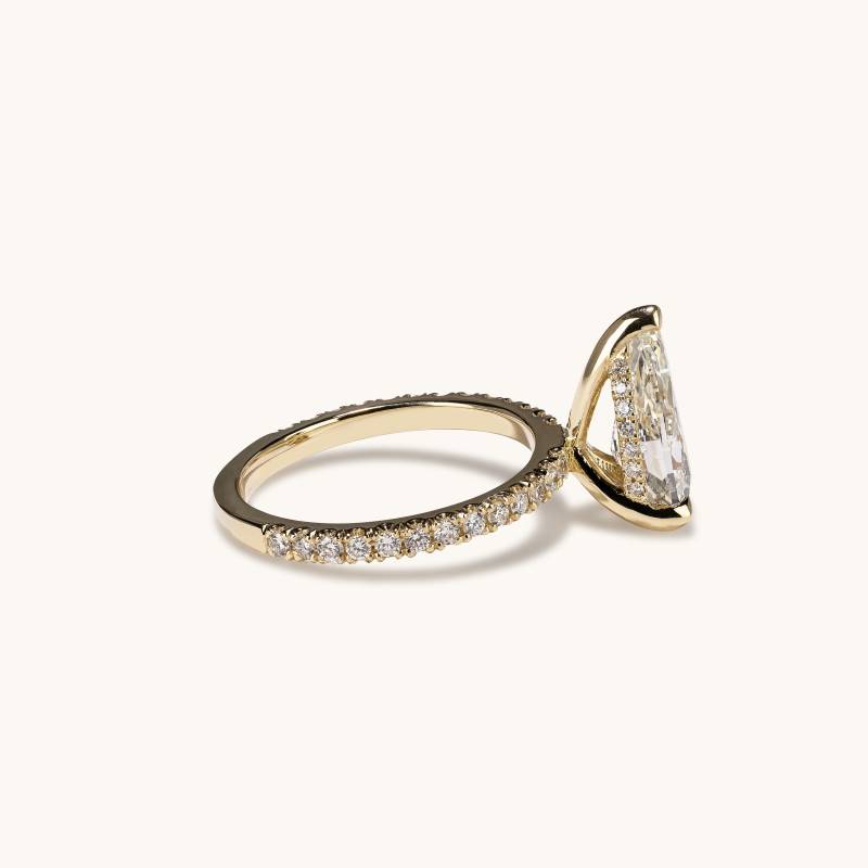 Stunning 2.01 CT Pear Moissanite Engagement Ring with Pave Design 2
