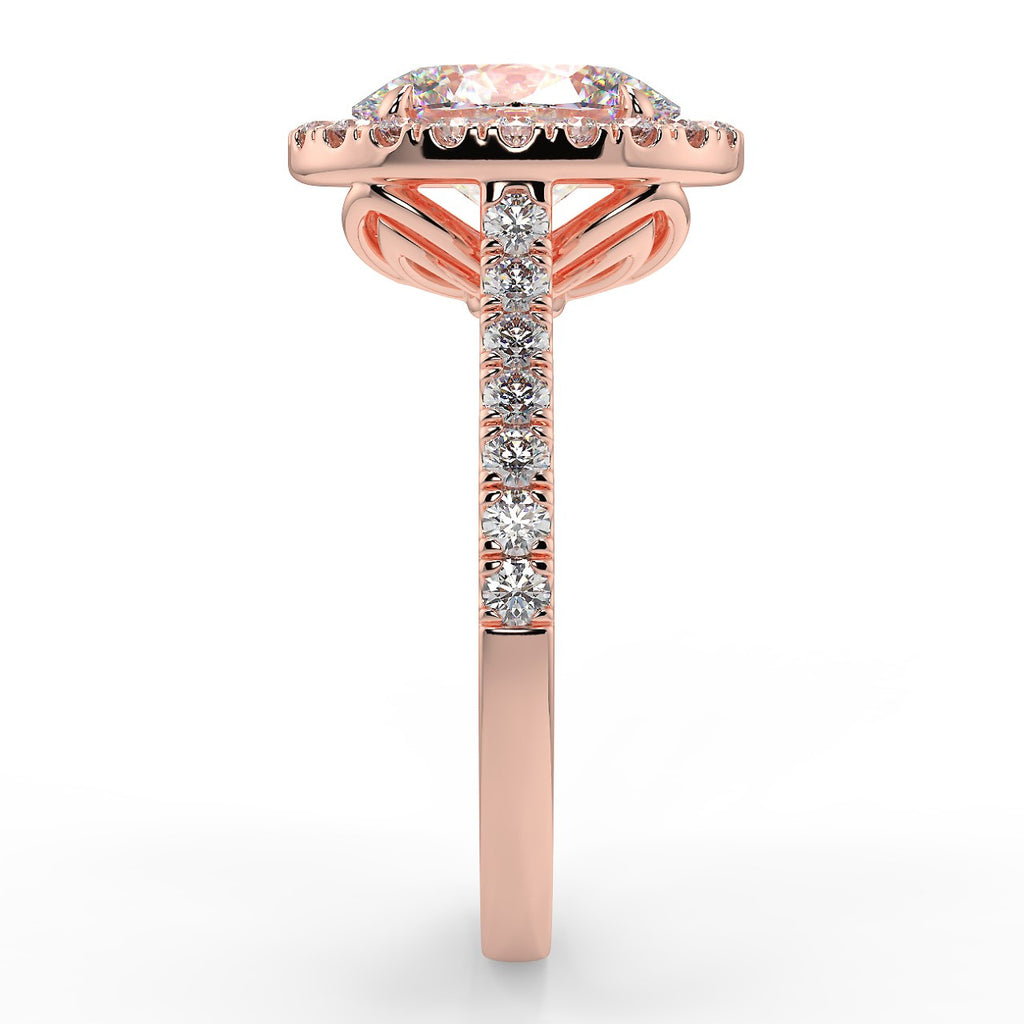 Stunning 2.11 CT Oval Moissanite Engagement Ring with Halo & Pave Design 10
