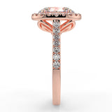 Stunning 2.11 CT Oval Moissanite Engagement Ring with Halo & Pave Design 10