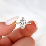 Stunning 2.80 CT Marquise Moissanite Engagement Ring with Hidden Halo Design 4