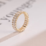 Stunning 0.5 TCW Emerald Moissanite Stones Full Eternity Wedding Bands 10
