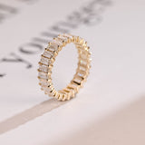Stunning 0.5 TCW Emerald Moissanite Stones Full Eternity Wedding Bands 10