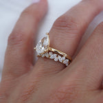 Stunning 0.4 TCW Marquise & Round Moissanite Stones in Half Eternity Wedding Band 5