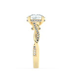 Stunning 3.0 CT Round Moissanite Engagement Ring with Hidden Halo & Twisted Pave Design 5