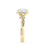 Stunning 3.0 CT Round Moissanite Engagement Ring with Hidden Halo & Twisted Pave Design 5