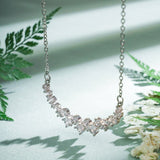 0.40 TCW Round Moissanite Diamond Cluster Pendant Necklace in Solid Gold 3