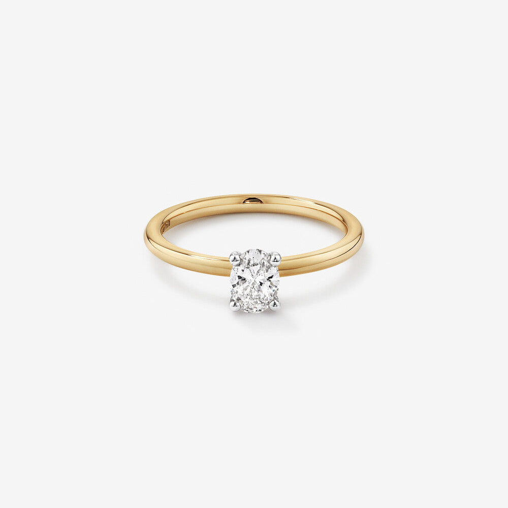 Stunning 0.5 CT Oval Moissanite Engagement Ring In Solitaire Design 1