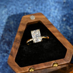 3.5 CT Radiant Shaped Moissanite Engagement Ring With Hidden Halo Style 3