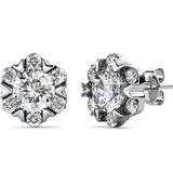 Round Cut Cubic Zirconia in 925 Sterling Silver Earrings 1