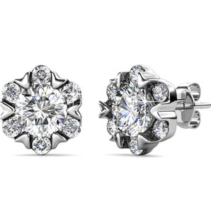 Round Cut Cubic Zirconia in 925 Sterling Silver Earrings