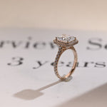 Stunning 1.0 - 2.0 CT Radiant Moissanite Engagement Ring with Pave & Halo Design 5