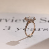 Stunning 1.0 - 2.0 CT Radiant Moissanite Engagement Ring with Pave & Halo Design 5