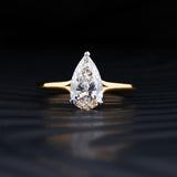 Stunning 2.0 CT Pear Moissanite Engagement Ring with Solitaire & Split Shank Design 1