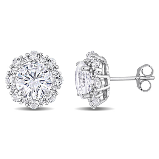 Round Cut Cubic Zirconia in 925 Sterling Silver Earrings 1