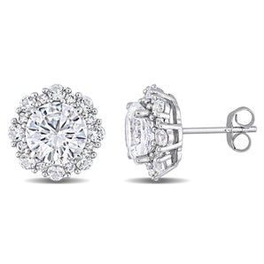 Round Cut Cubic Zirconia in 925 Sterling Silver Earrings