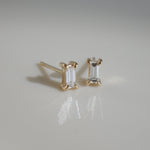 1.0 TCW Baguette Cut Moissanite Stud Earrings in Gold 1