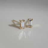 1.0 TCW Baguette Cut Moissanite Stud Earrings in Gold 1