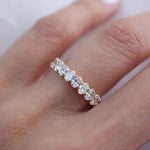 Stunning 0.50 CT Oval Moissanite Stones Half Eternity Wedding Band 3