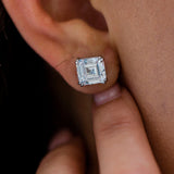 Round Cut Cubic Zirconia in 925 Sterling Silver Earrings 1