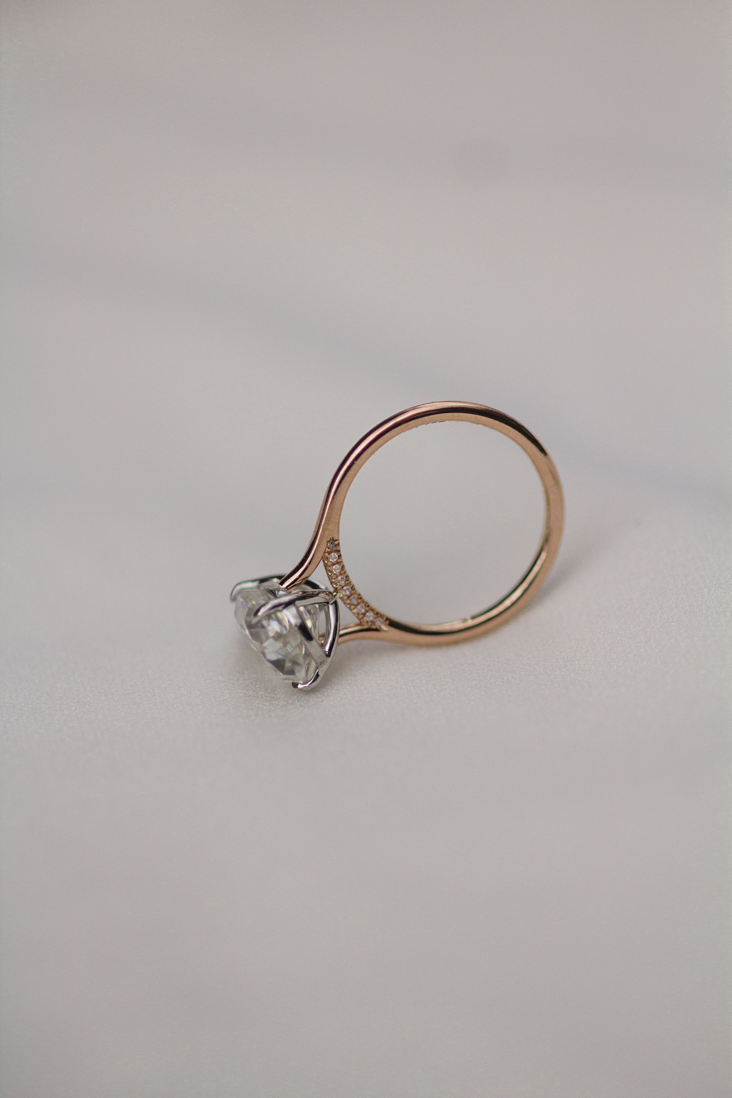 4.50 CT Pear Moissanite Ring Featuring Bridge Style 7