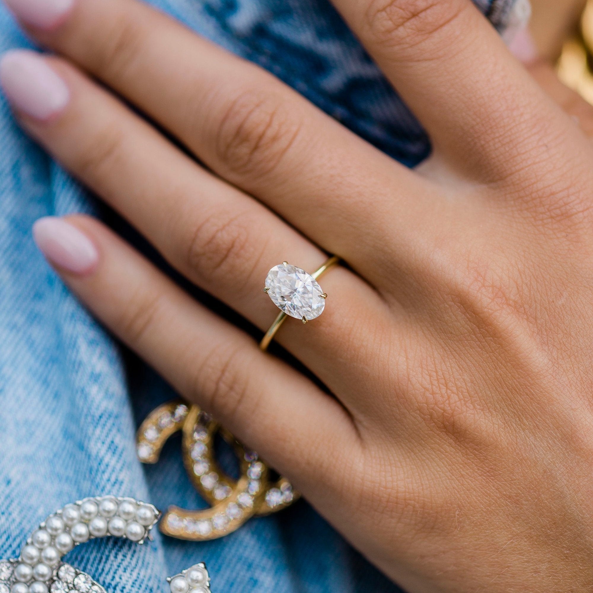 2.70 CT Oval Moissanite Ring Featuring Hidden Halo Style-Custom Listing For Xander 1