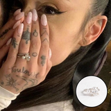 Ariana Grande – Inspired 5 Carat Oval Cut & Pearl Two Stone Lab Grown Diamond Engagement Ring