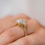 4.0 CT Oval Moissanite Ring Featuring Cluster Style 2