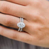 3.40 CT Oval Moissanite Ring Featuring Hidden Halo Style 6