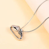 Round Cut Cubic Zirconia in 925 Sterling Silver Necklace 3